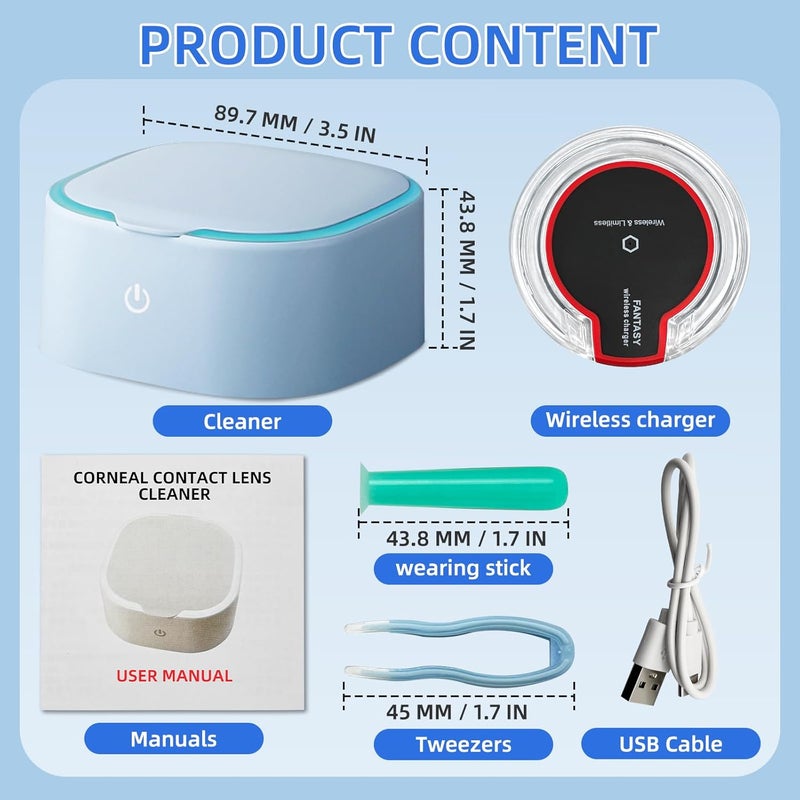 UpaClaire Rigid Keratoplasty Scleral Ultrasonic Contact Lens Cleaner for OK Lens and RGP Lenses - Image 4